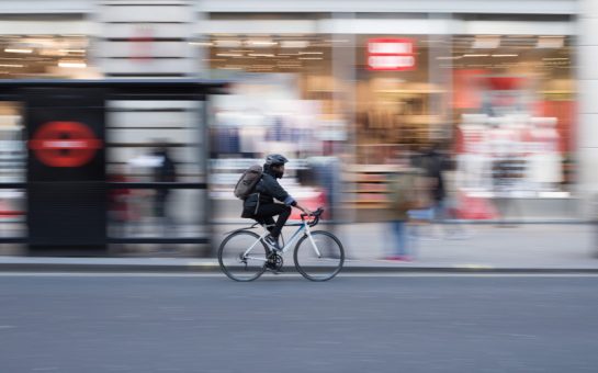 Cyclist on London Street