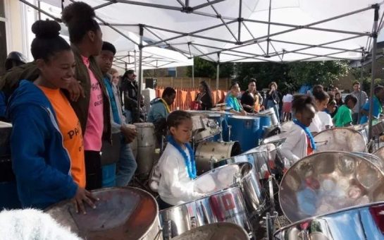 children playing steel drums