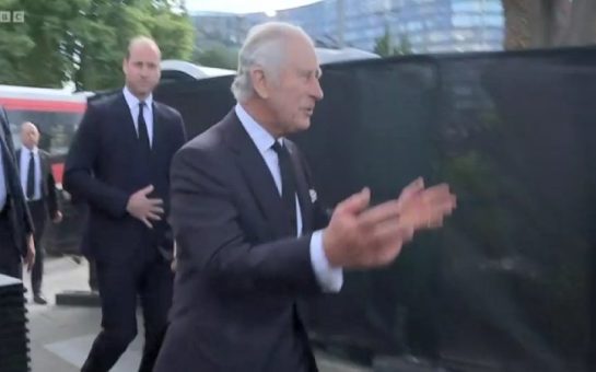 King Charles and William greet crowds at Lambeth Bridge