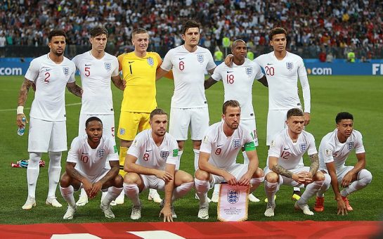 The England national team from the 2018 World Cup