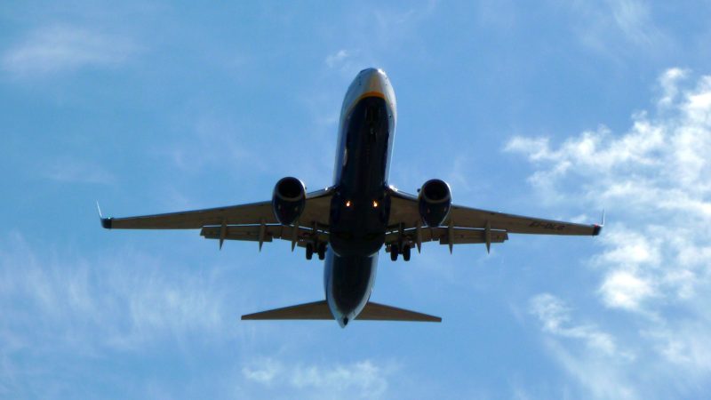 A plane coming low into land