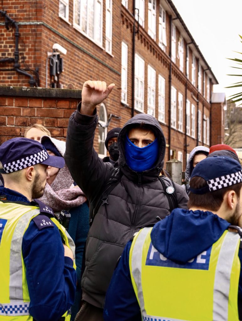 Protestor boos far-right wing group 