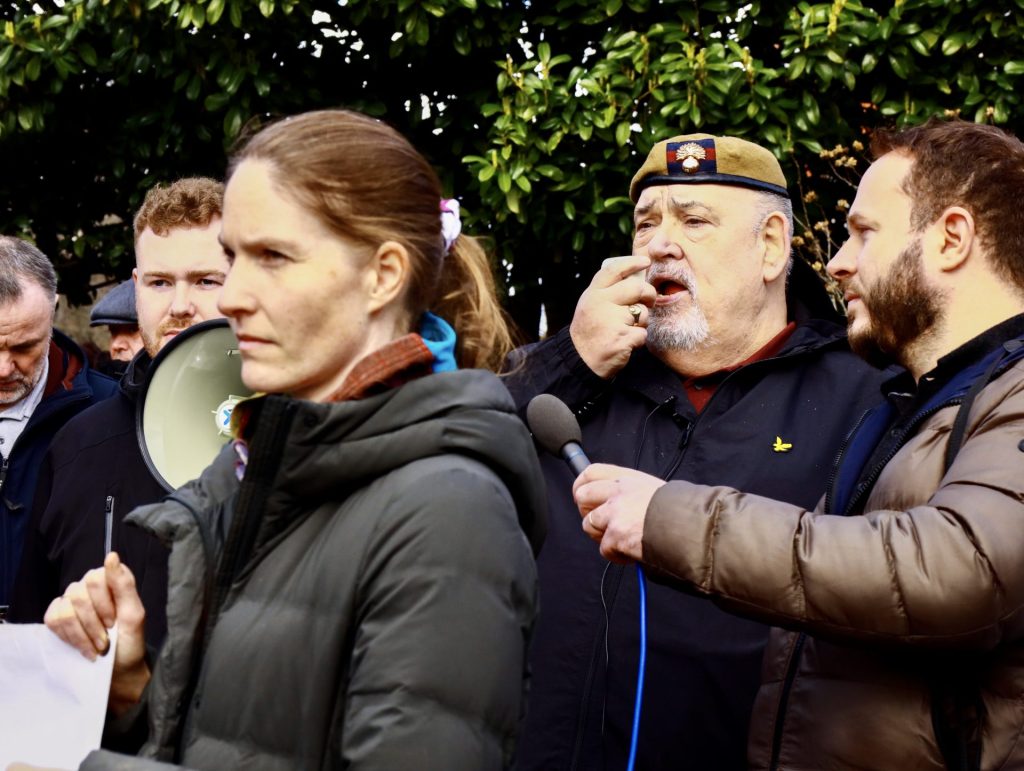 Far right wing member makes a speech