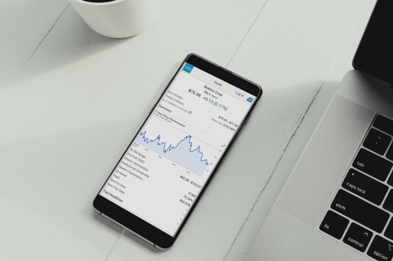 stock prices on a phone