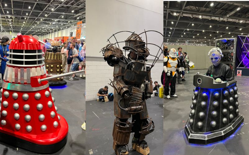 Daleks from Doctor Who are pictured at London's Comic Con