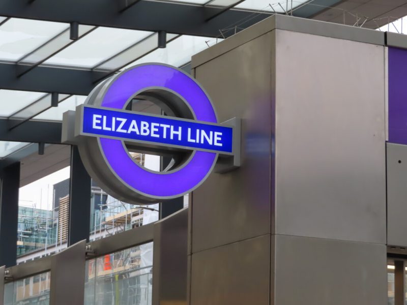 An Elizabeth line sign