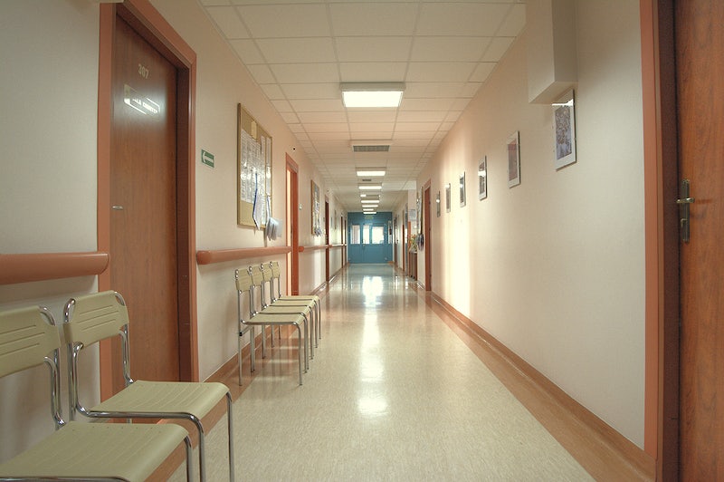 Empty hospital waiting room