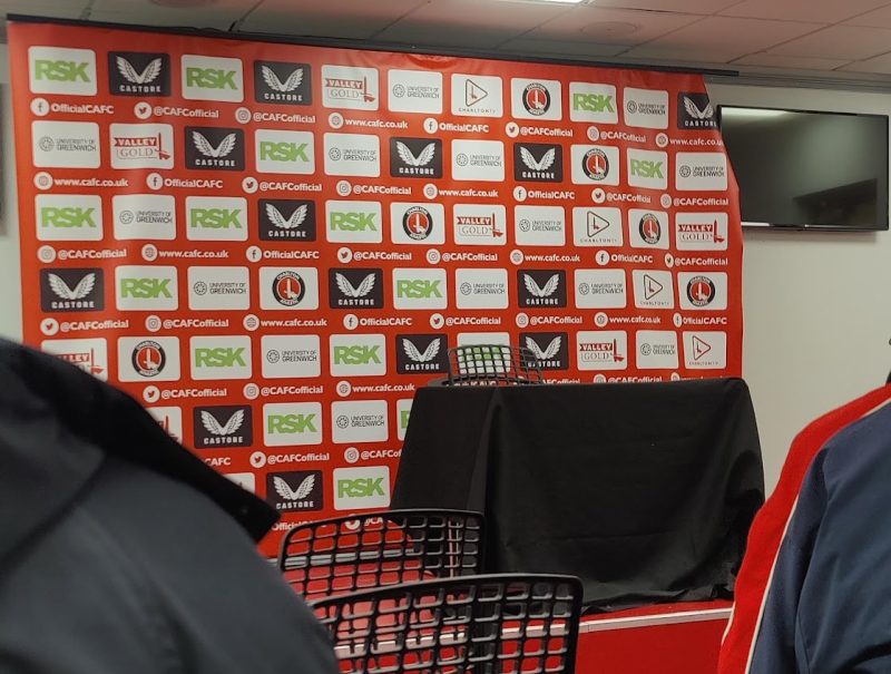 A photo of the Charlton Press conference room.