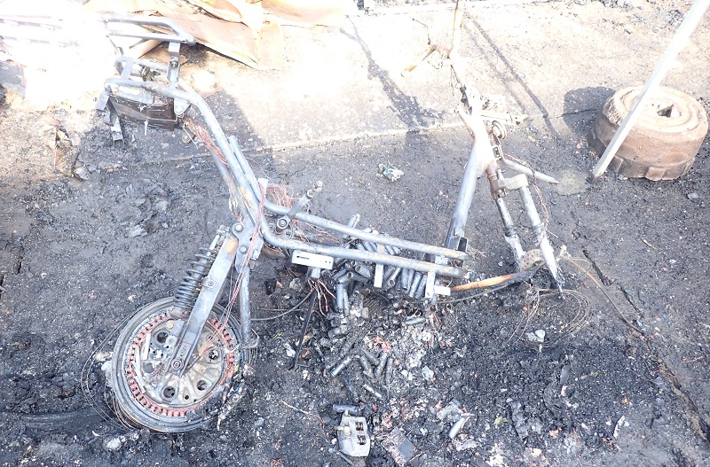 An e-bike that had been on fire