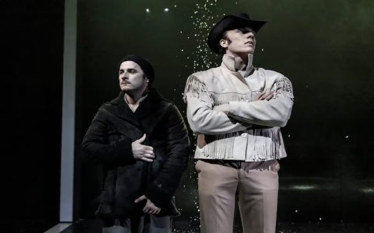 Max Bowden as 'Rico 'Ratso' Rizzo' and Paul Jacob French as 'Joe Buck' in Midnight Cowboy at Southwark Playhouse Elephant. (Picture credit: Pamela Raith)
