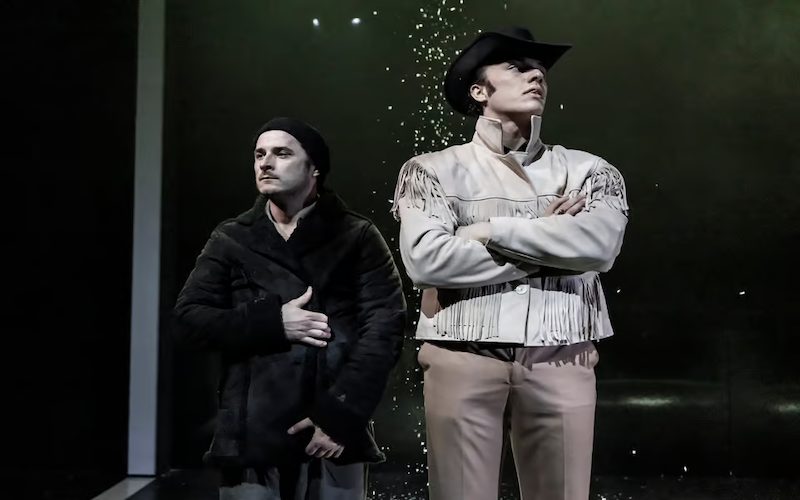 Max Bowden as 'Rico 'Ratso' Rizzo' and Paul Jacob French as 'Joe Buck' in Midnight Cowboy at Southwark Playhouse Elephant. (Picture credit: Pamela Raith)