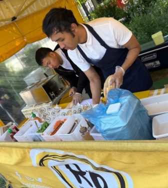 Two stall holders cooking up a storm