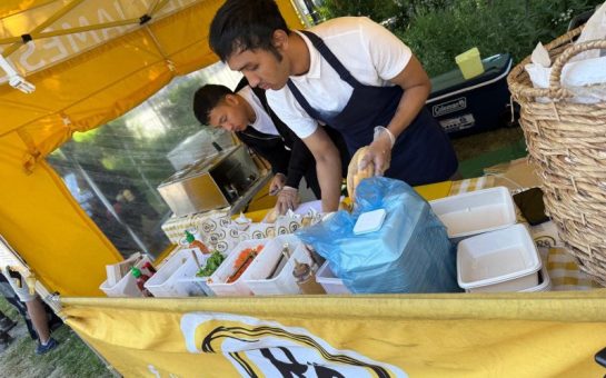 Two stall holders cooking up a storm