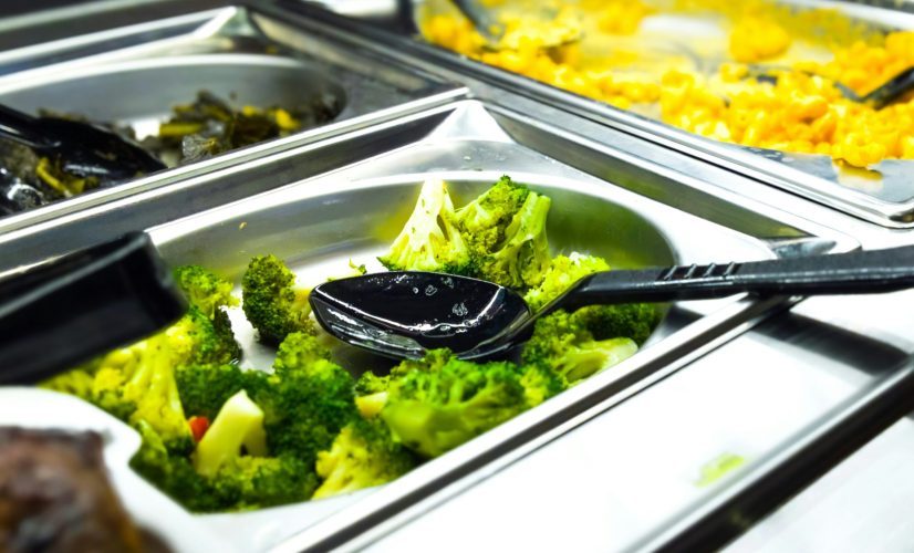 A tray of food