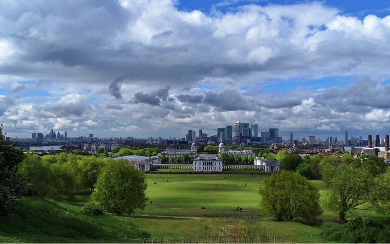 Greenwich Park on a cloudy day.