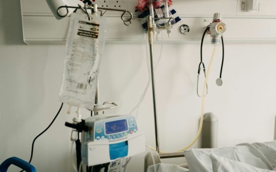 Hospital bed with monitoring equipment