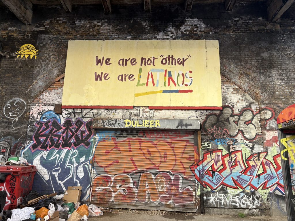 Street art outside Elephant and Castle train station.