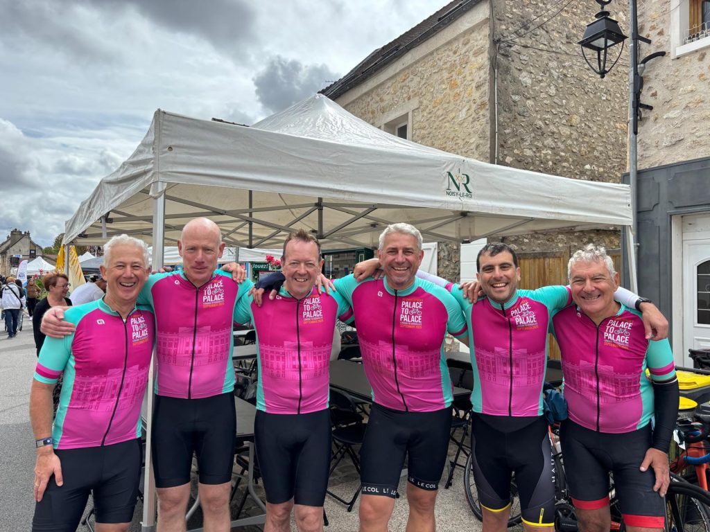 Six men who cycled to Paris, Nick third from right