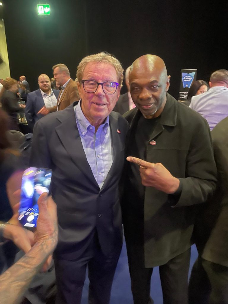 Former British heavyweight champion Derek 'Sweet D' Williams with football legend Harry Redknapp 