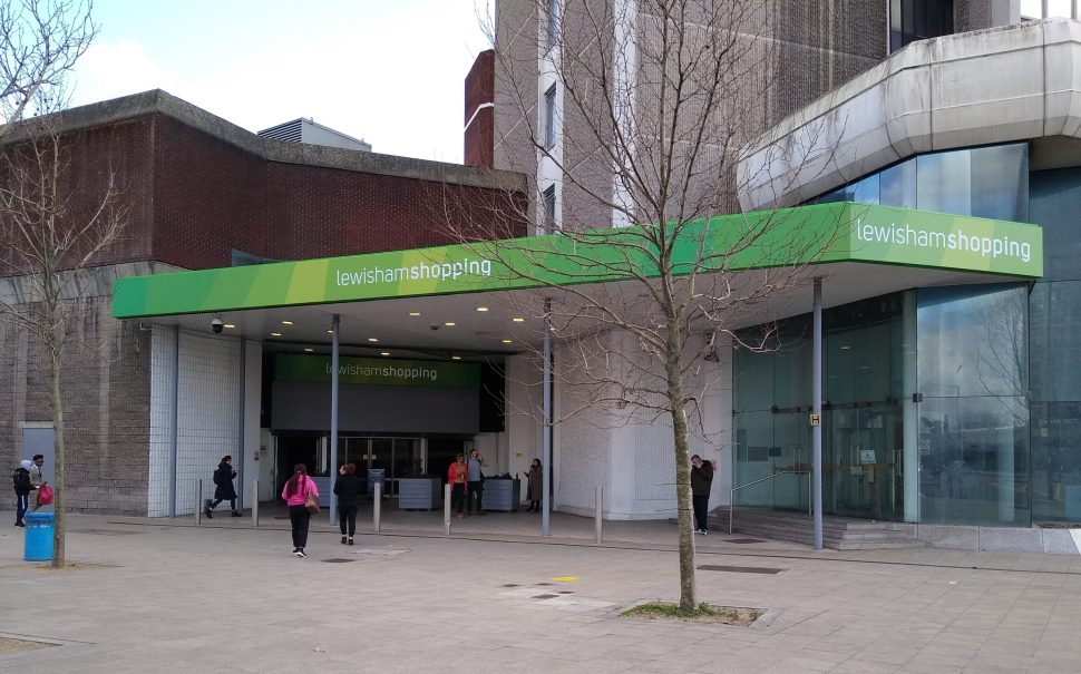 A street view of Lewisham Shopping Centre