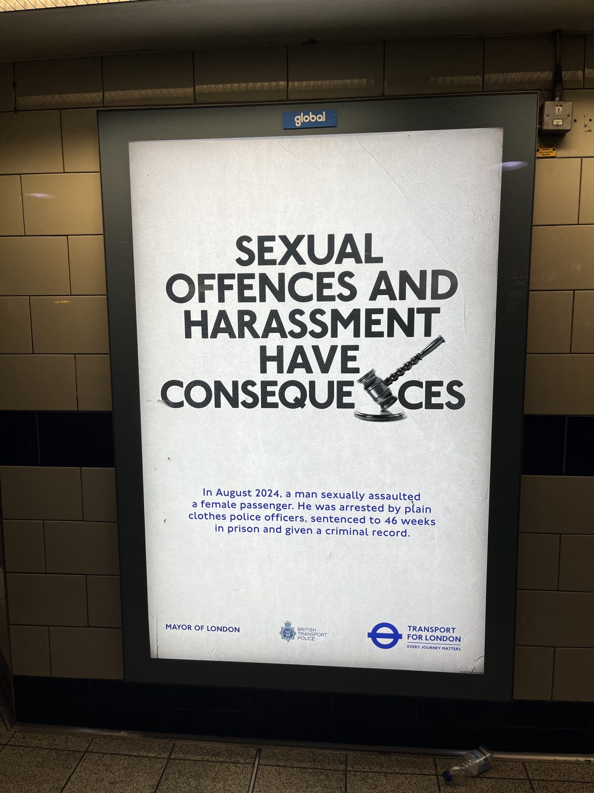 London Underground Harassment Sign