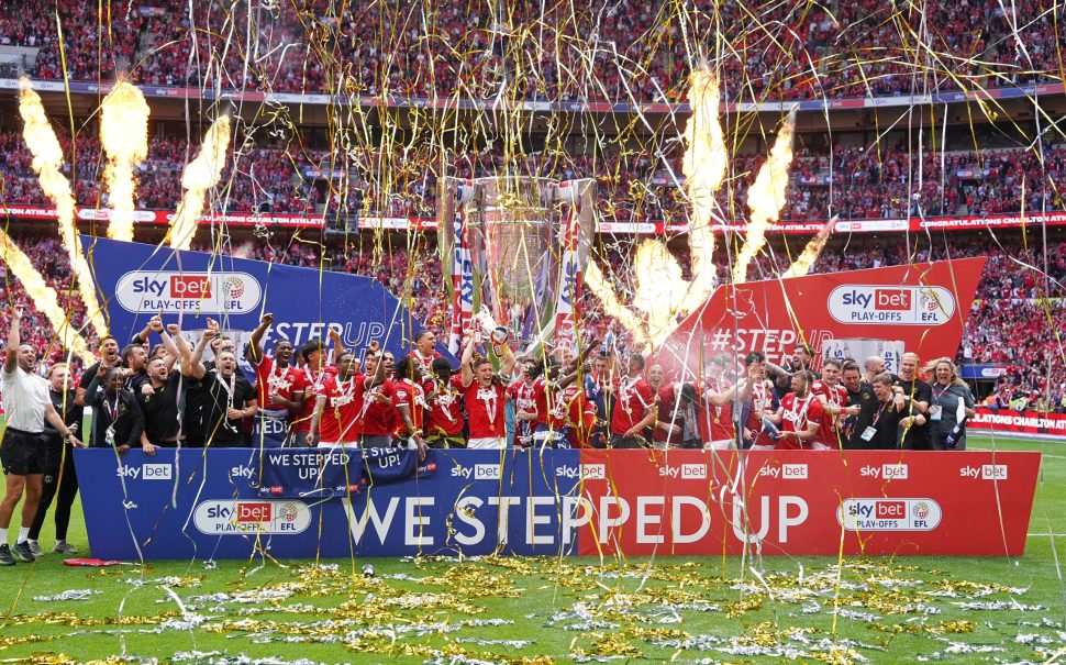 Charlton Athletic celebrate play-off final glory (Credit: CAST/Rhea Spencer-Newell)