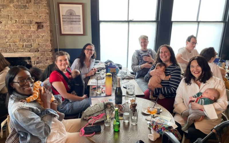 Parents at the bring your baby pub quiz in Crystal Palace.