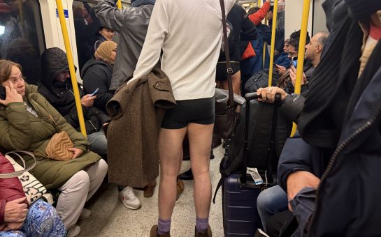 No Trousers tube ride participants