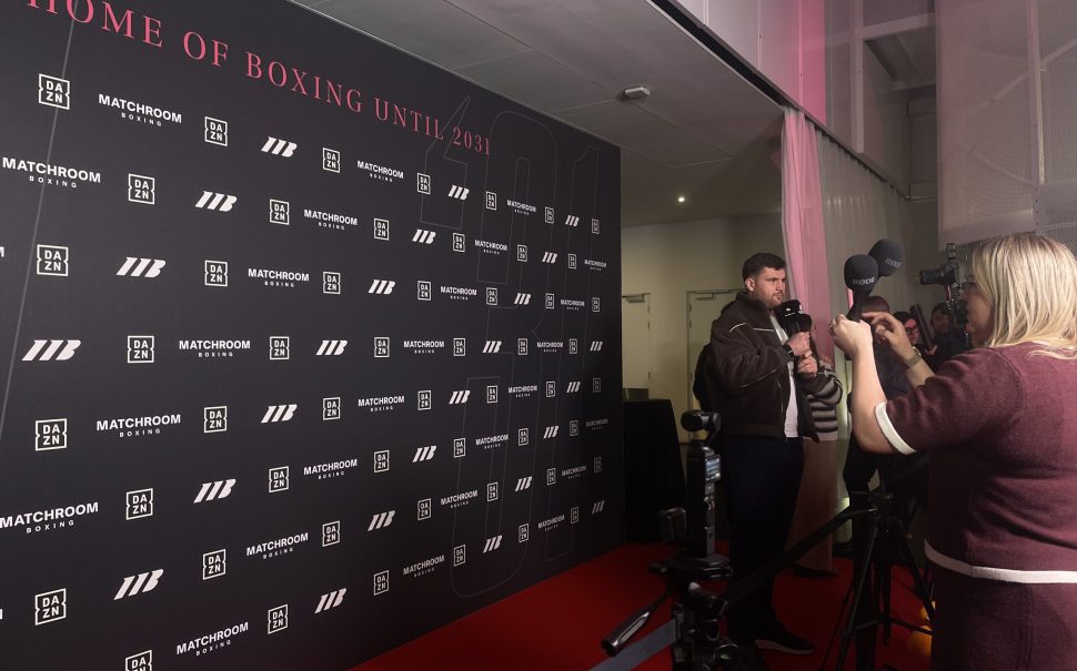 Johnny Fisher interviwed at Matchroom event