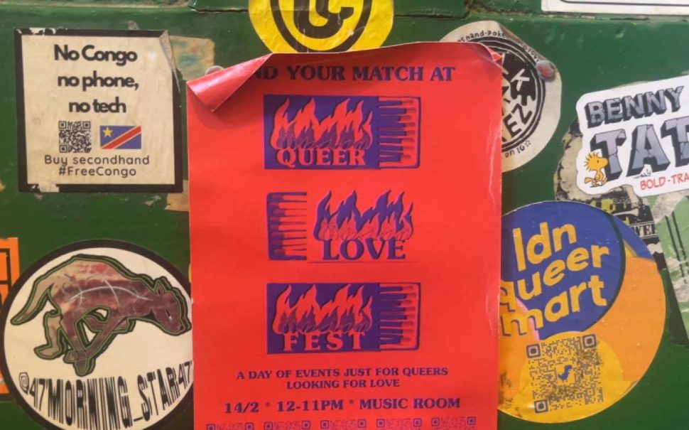 Image of poster for the event queer love fest