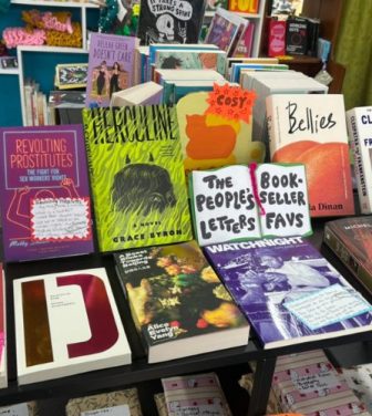 A book display at the radical bookshop.