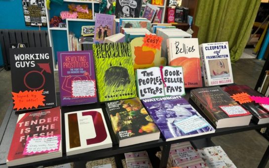 A book display at the radical bookshop.