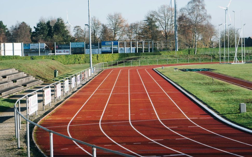 Empty athletics track on a sunny day