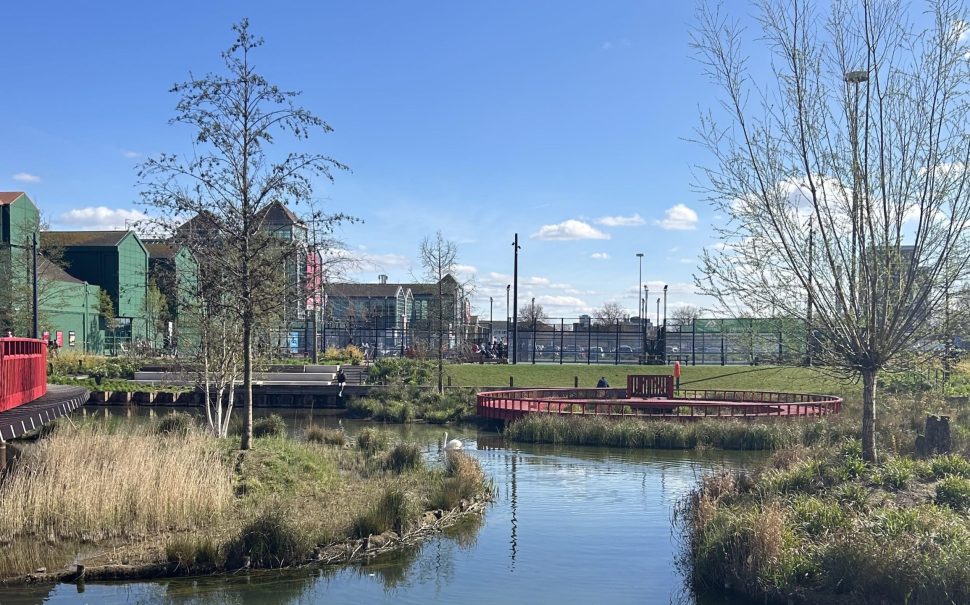 Canada Water's freshwater lake (Credit: Zahra Hanif)